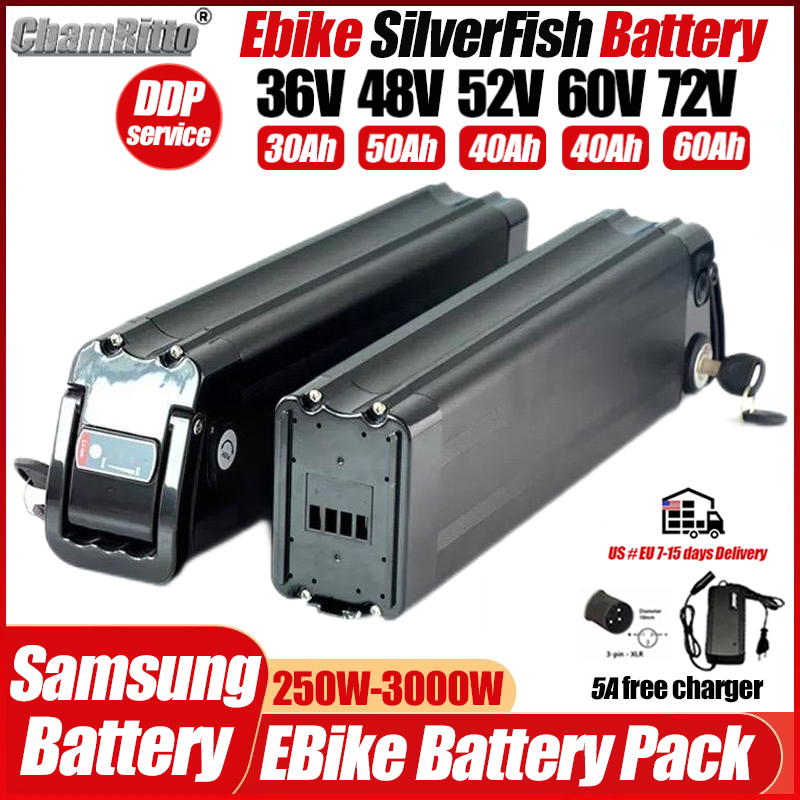 Electric Bicycle Battery 72V 30Ah - Elektrische fiets 36v 48v 52v SilverFish